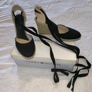 Tommy Hilfiger Espadrille Black Canvas Platform